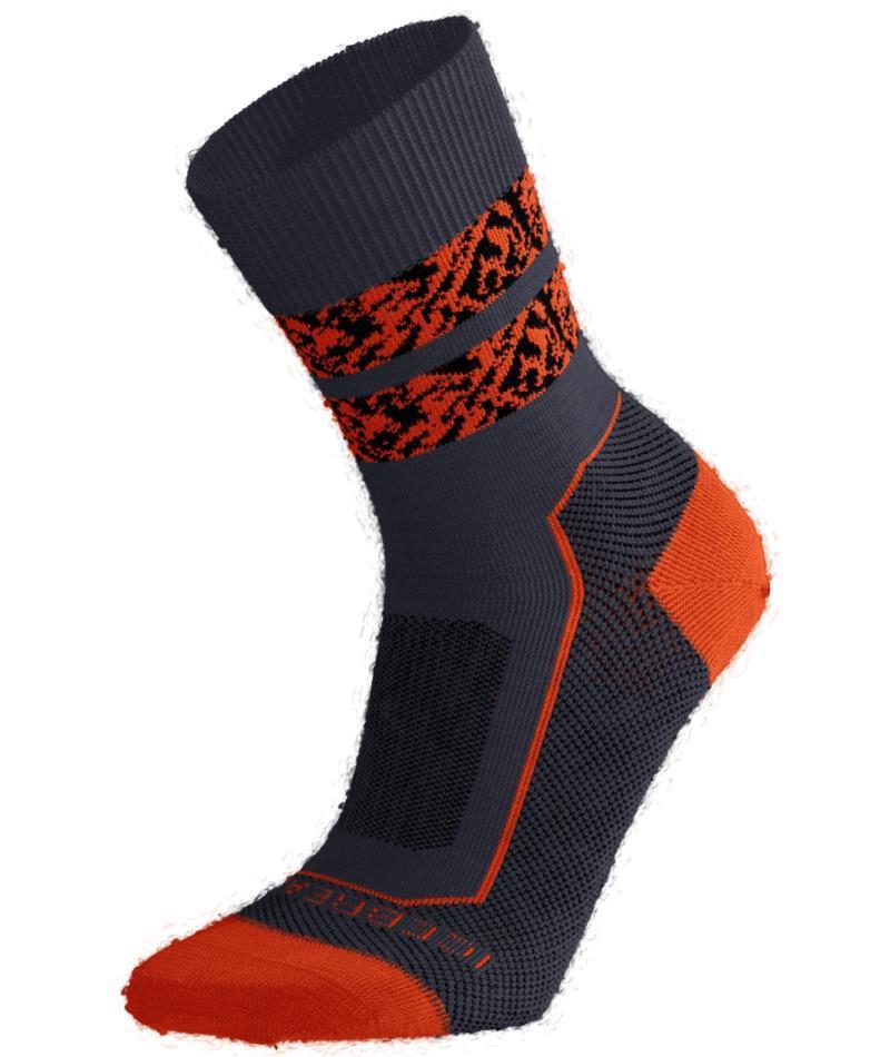 Hike+ Crew Socks - Light - Natural Summit - Mens - Graphite / Blaze / Black 1