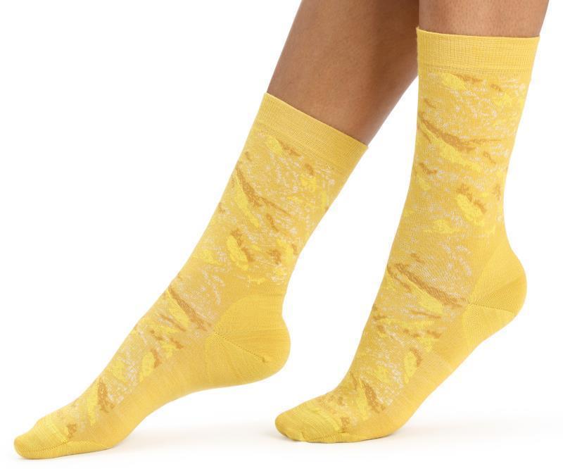 LifeStyle Crew Socks - Fine Gauge - IB Glacier - Womens - Silent Gold 3