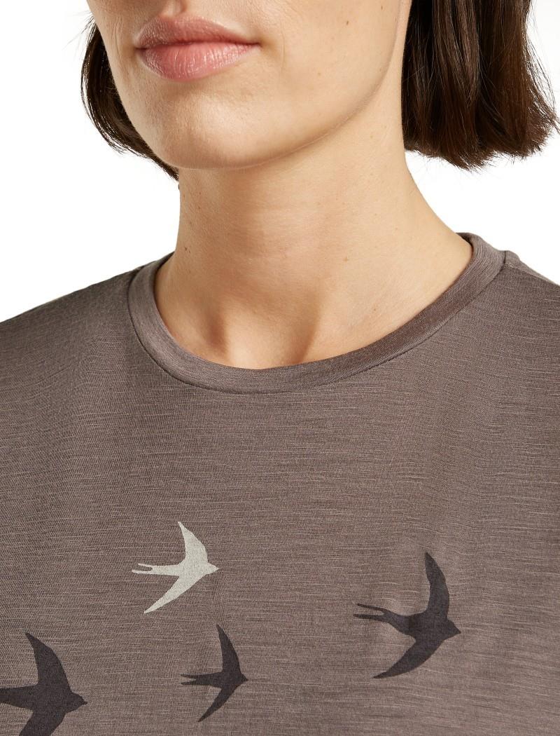 Merino 150 Tech Lite SS Tee - Bird Transit - Womens - porcini 1