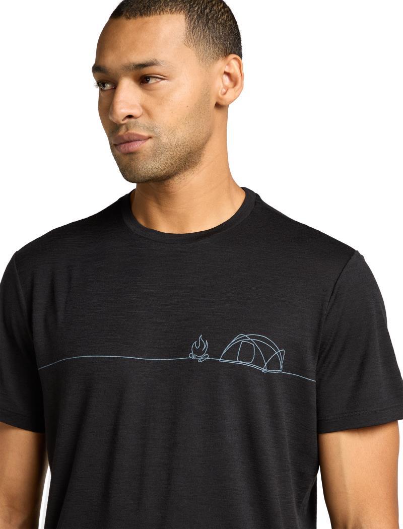 Merino 150 Tech Lite SS Tee - Single Line Camp - Mens - black 1
