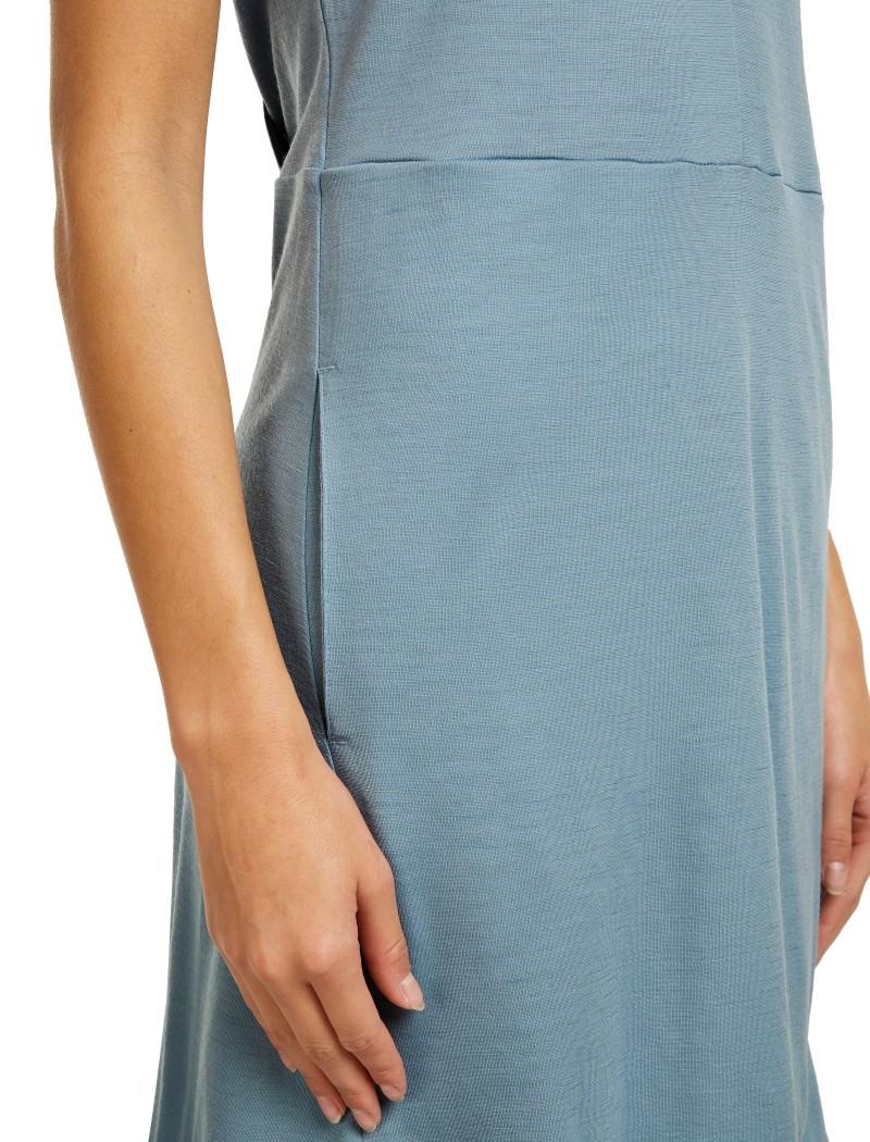 Merino 200 Granary Sleeveless V-Neck Dress - flint blue 1