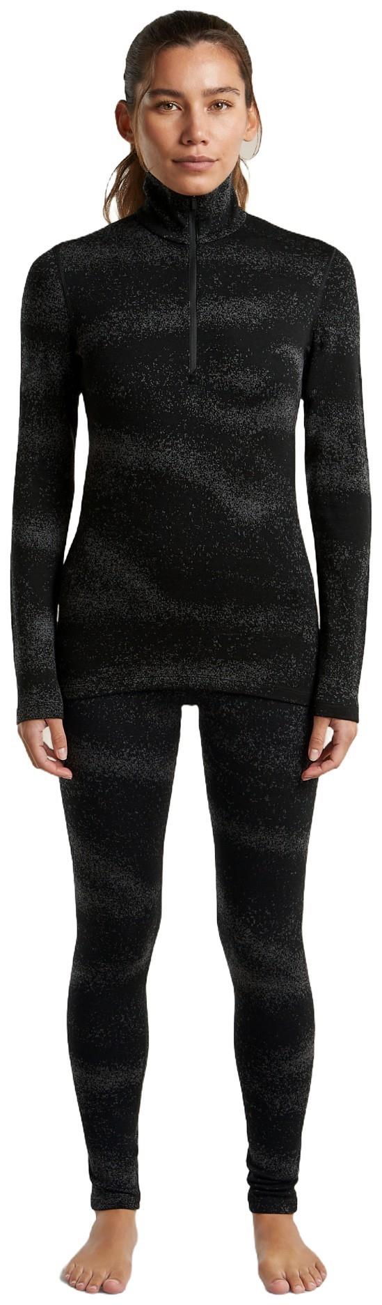 Merino 260 Oasis Vertex High Rise Leggings - Chillwave - Womens - black / obsidian / jaquard 1