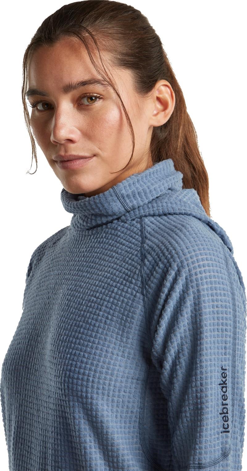 Merino 400 RealFleece Grid Peaksland Hooded Pullover - Womens - dawn 1