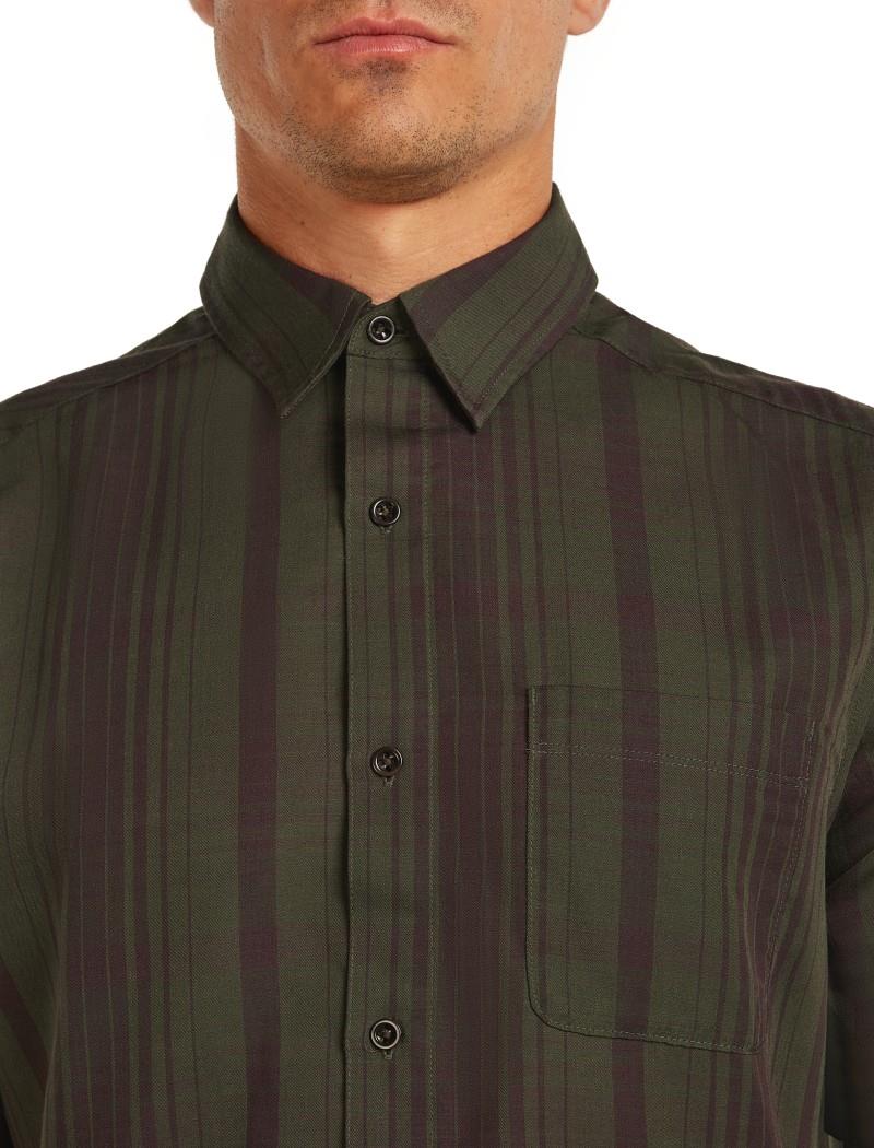 Merino Blend 125 Cool-Lite Steveston SS Shirt Plaid - Mens - dark loden / bittersweet - print 1