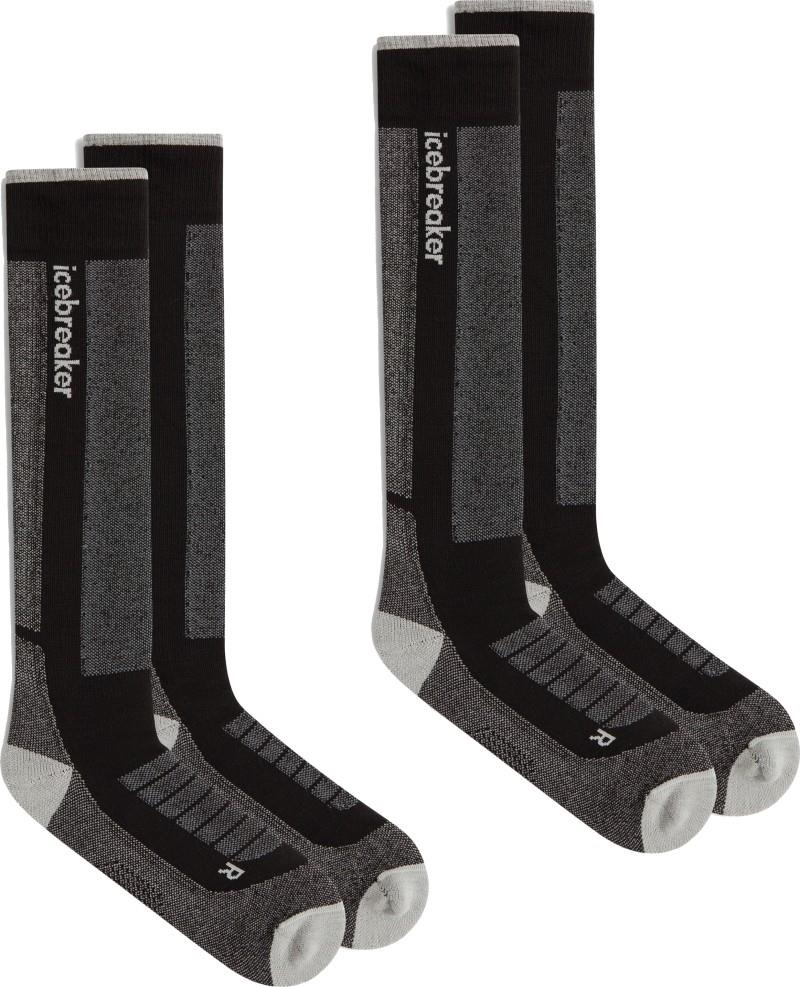 Merino Blend Ski+ Over The Calf Socks - Medium - Mens - 2-Pack - black / ether / graphite 1