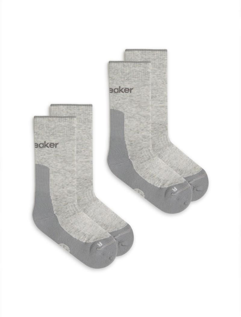 Merino Hike+ Crew Socks - Light - Womens - 2-Pack - blizzard heather / alloy 1