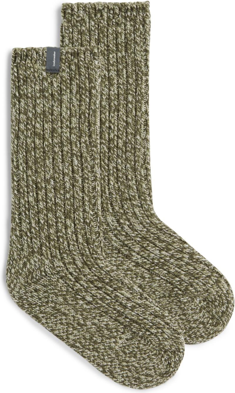Merino Ski Lodge Crew Socks - loden / lichen / chalk 1