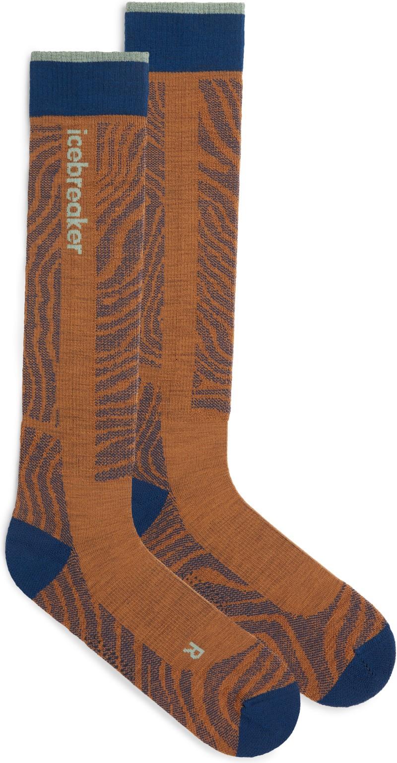 Merino Ski+ Over the Calf Socks - Light - Mountain Contour - Mens - trail / atlantis / seaglass 1