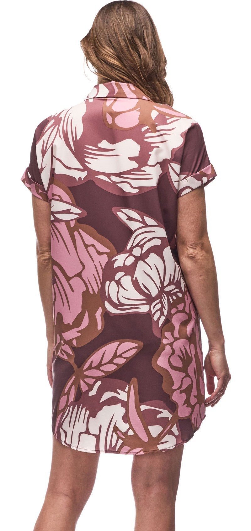 Frivol Dress - burgundy piwonia print 1
