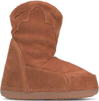 Cowboy Embroidery Wedge Boots - Womens - Brown 1
