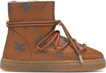 Full Leather Print Sneakers - Womens - Brown 1