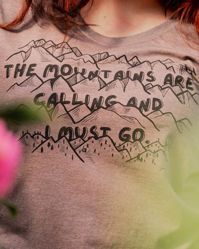 Mountains Calling SS - Womens - heather brown 1