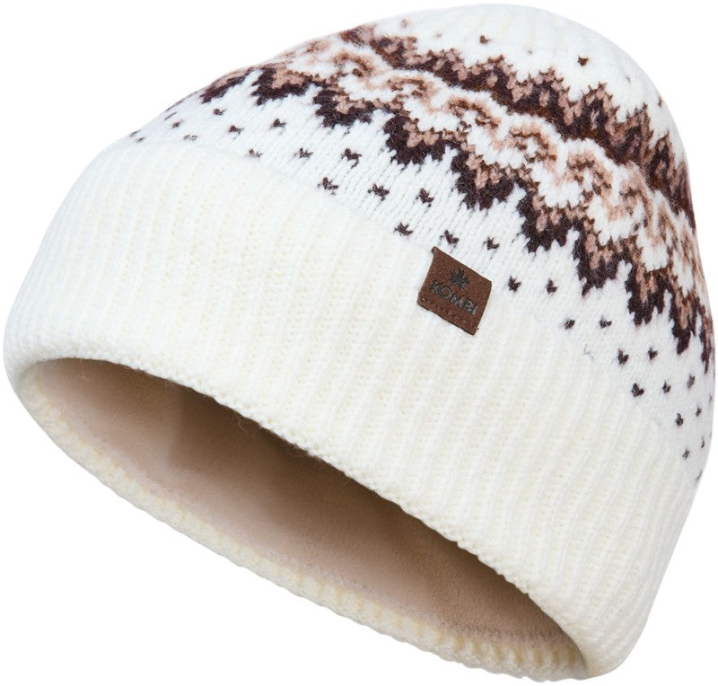 Fair Isle Beanie - cream 1