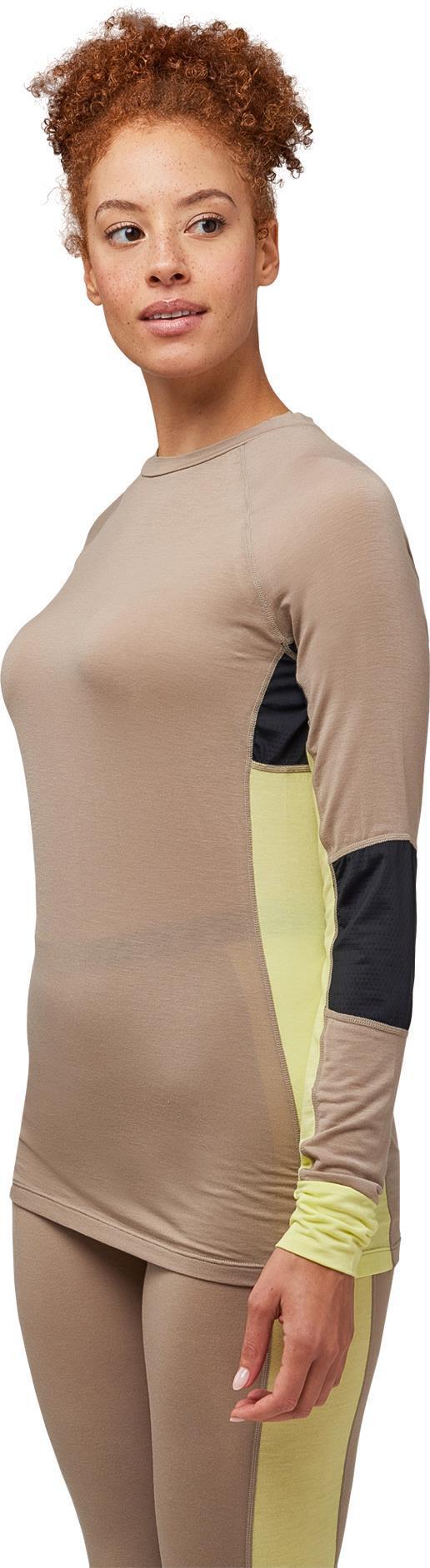 Merinomix Active Crew Top - Womens - desert taupe 1