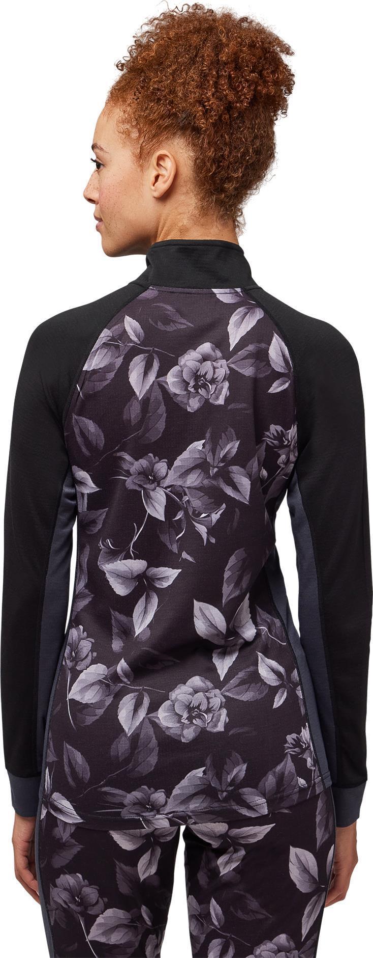 Merinomix Pro Zip Top - Womens - black brambles 1