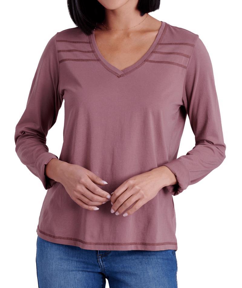 Arabella V-Neck LS - Womens - Alpenrose 1