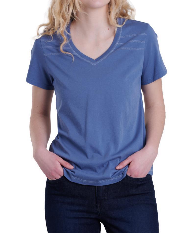 Arabella V-Neck SS - Womens - Flint Blue 1