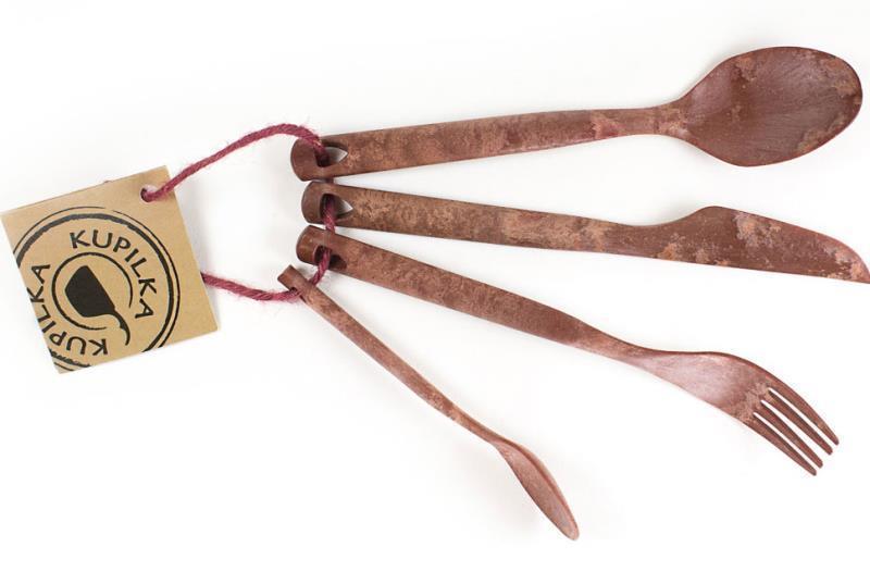 Cutlery - Knife, Fork, Spoon, Teaspoon - Red 1