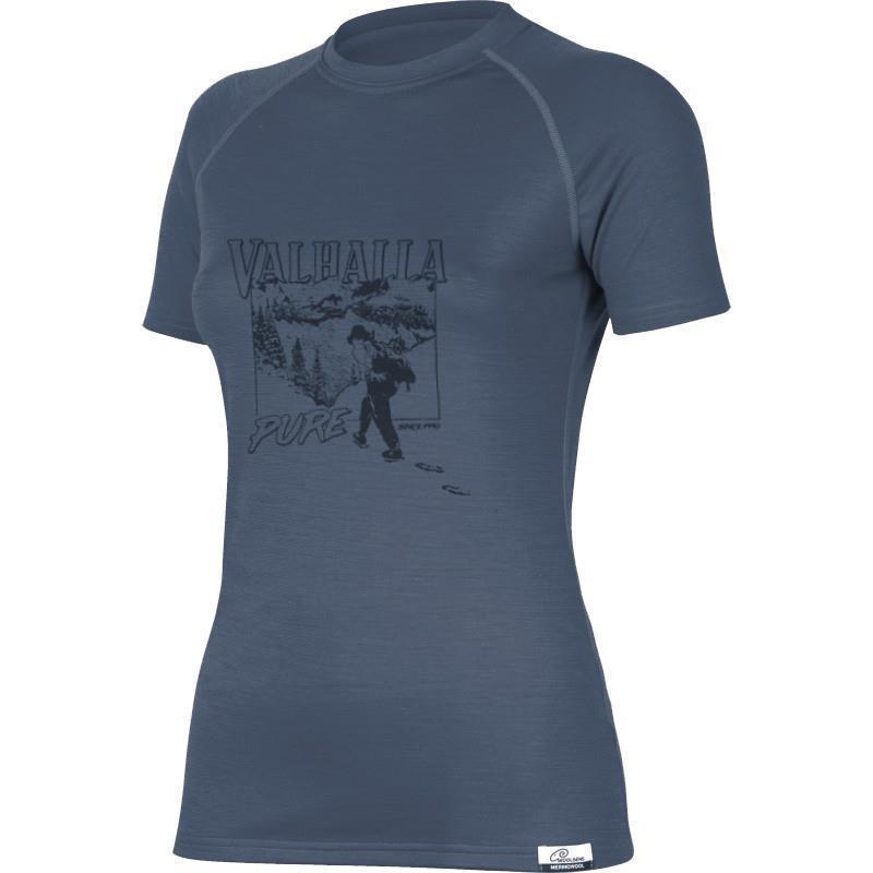 VPO "1990 Hike the Valhallas" 100% Merino Wool SS T-Shirt - Womens - Steel Blue (5656) 1