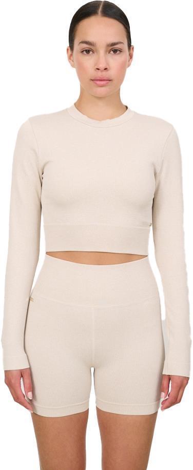 Luna Rib Cropped SS - Womens - brown rice 1