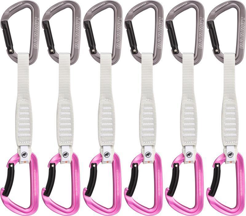 Workhorse Keylock 17cm 6-Pack Quickdraws - Straight Gate / Bent Gate Key Lock - Grey / Blue - 6-Pack - Not Applicable 1