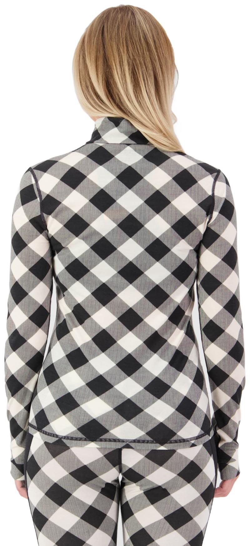 Cascade Merino Base Layer 1/4 Zip LS - AOP - Womens - check 1