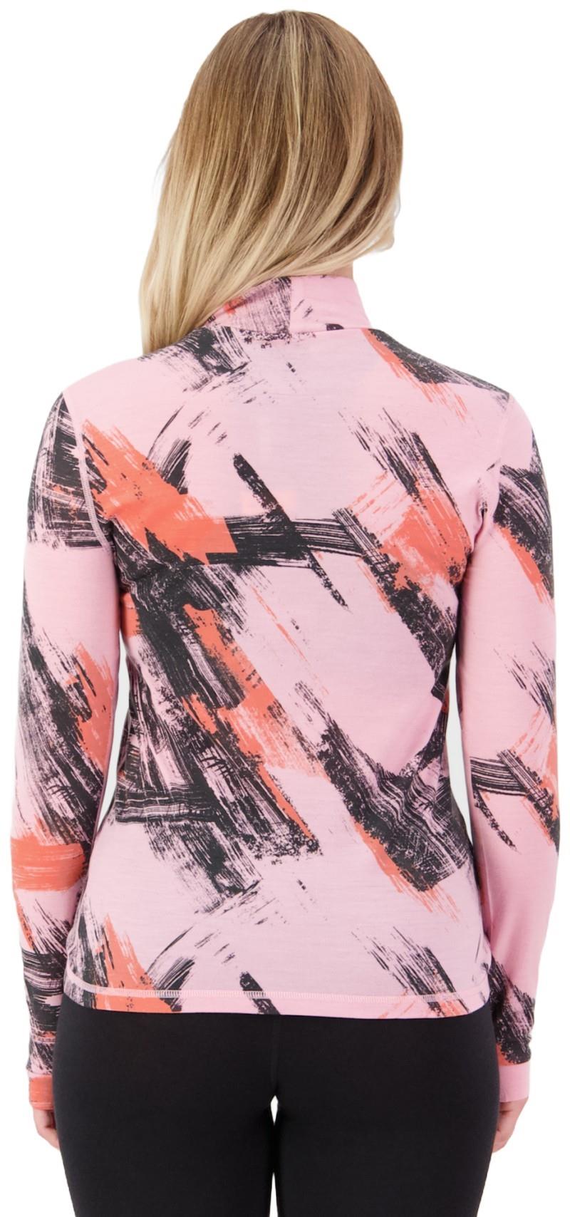 Cascade Merino Base Layer Mock Neck LS - AOP - Womens - paintbrush pink 1