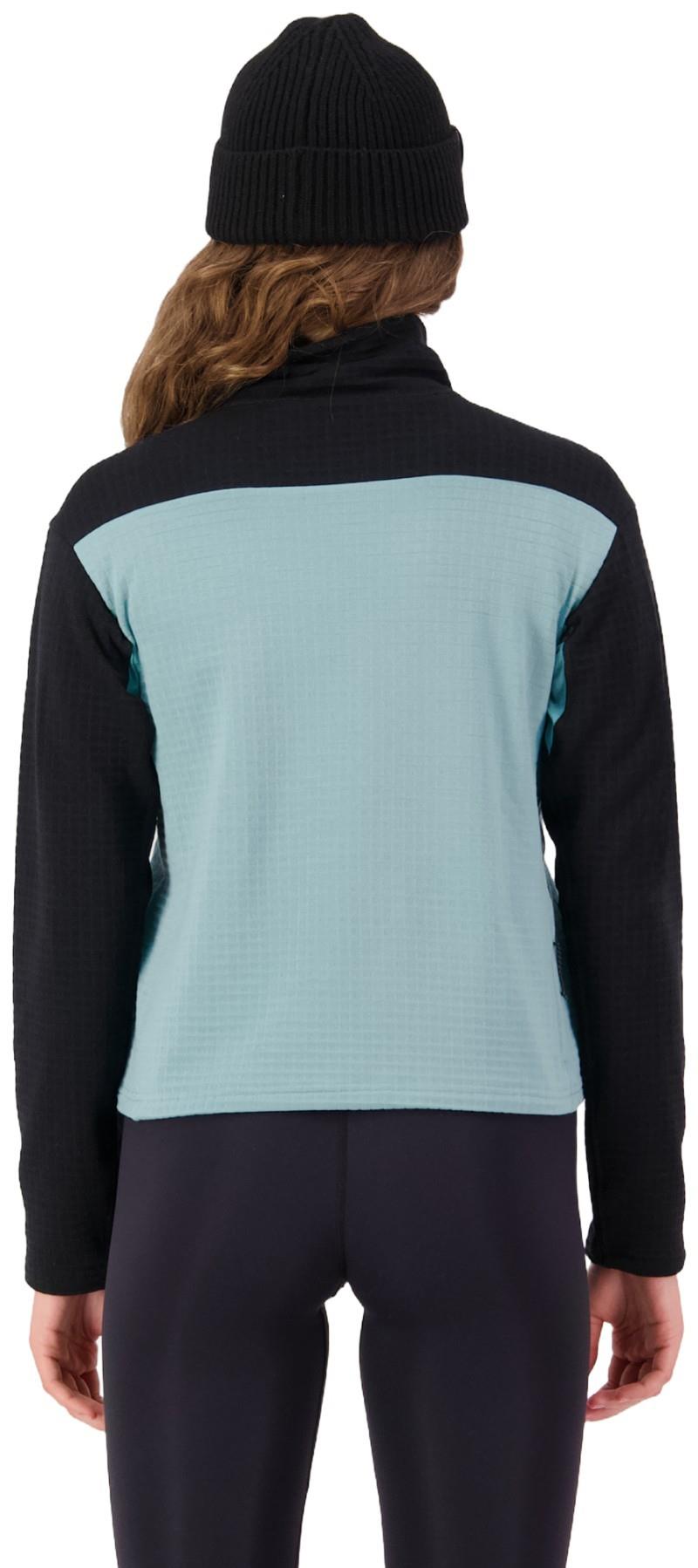 Offgrid Merino Fleece LS - Womens - dusty teal / black 1