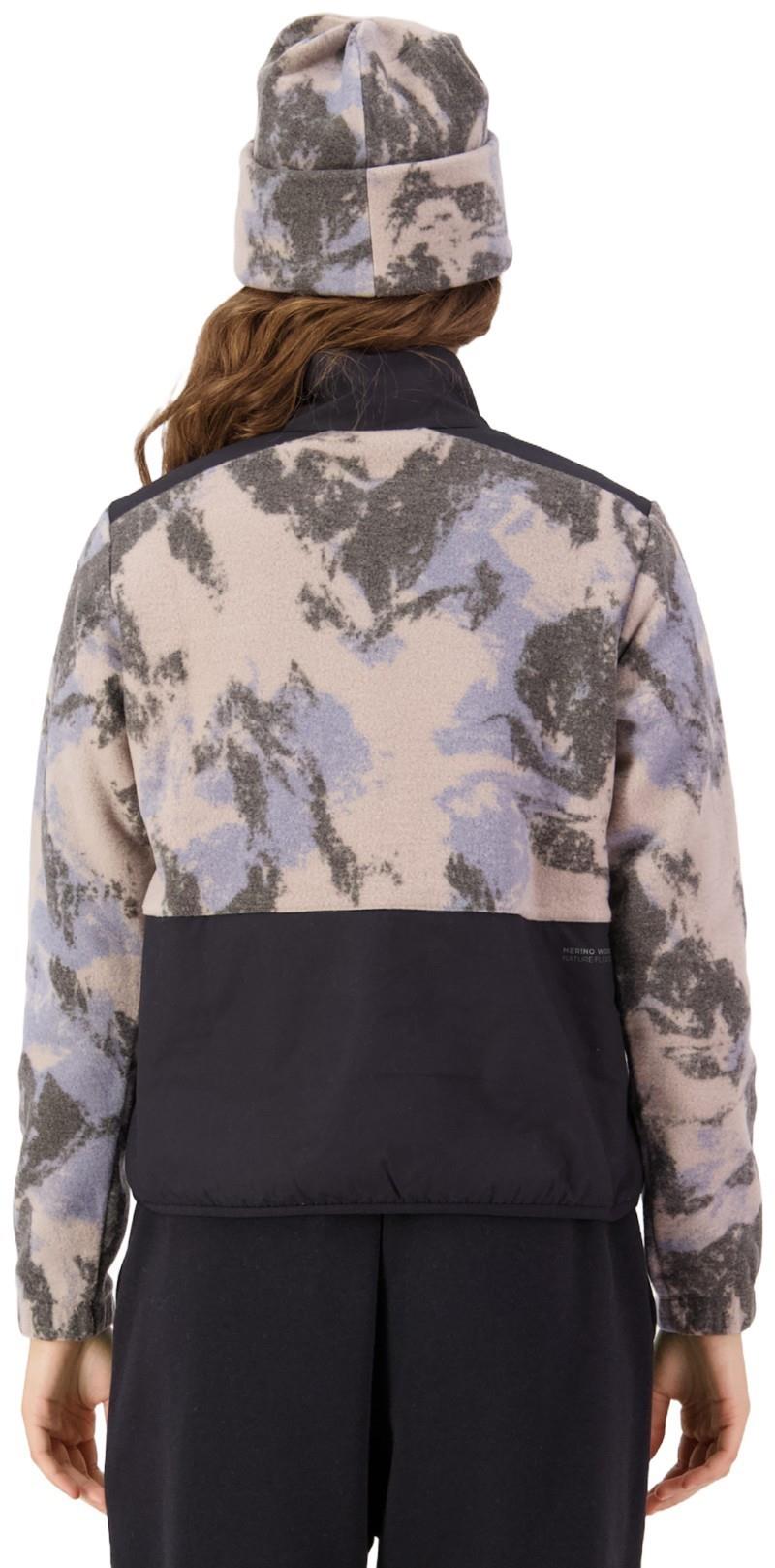 Pileup Wool Fleece 1/4 Zip - AOP - Womens - mtn camo moonstone 1