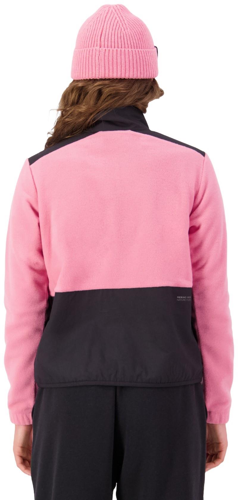 Pileup Wool Fleece 1/4 Zip - Womens - flamingo 1