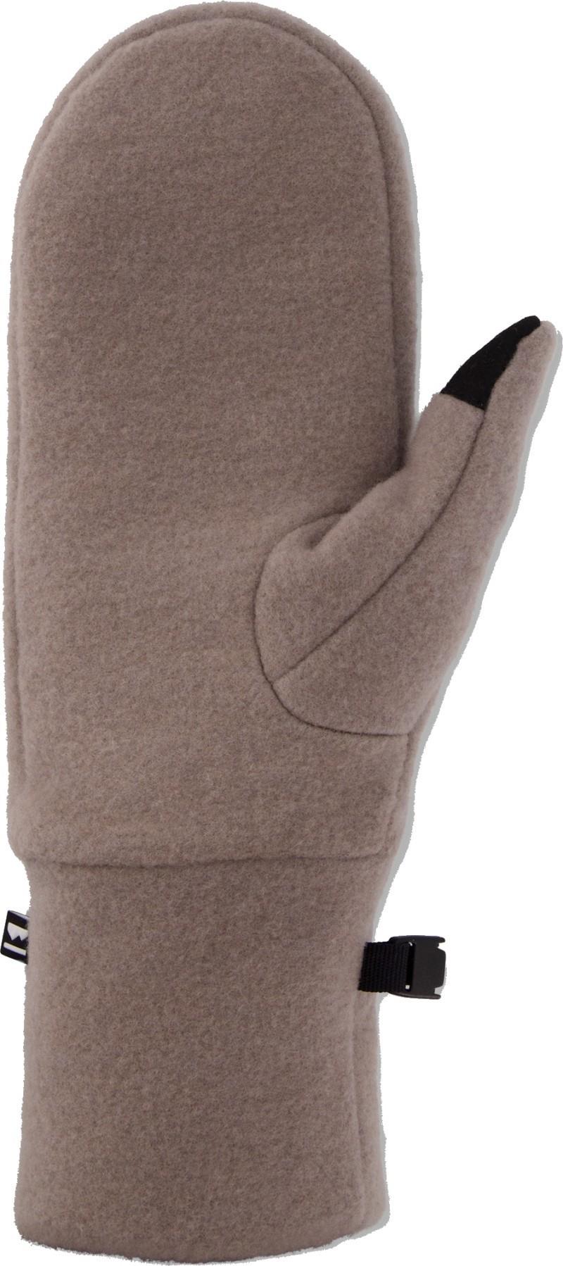 Pileup Wool Fleece Mittens - cinder 1
