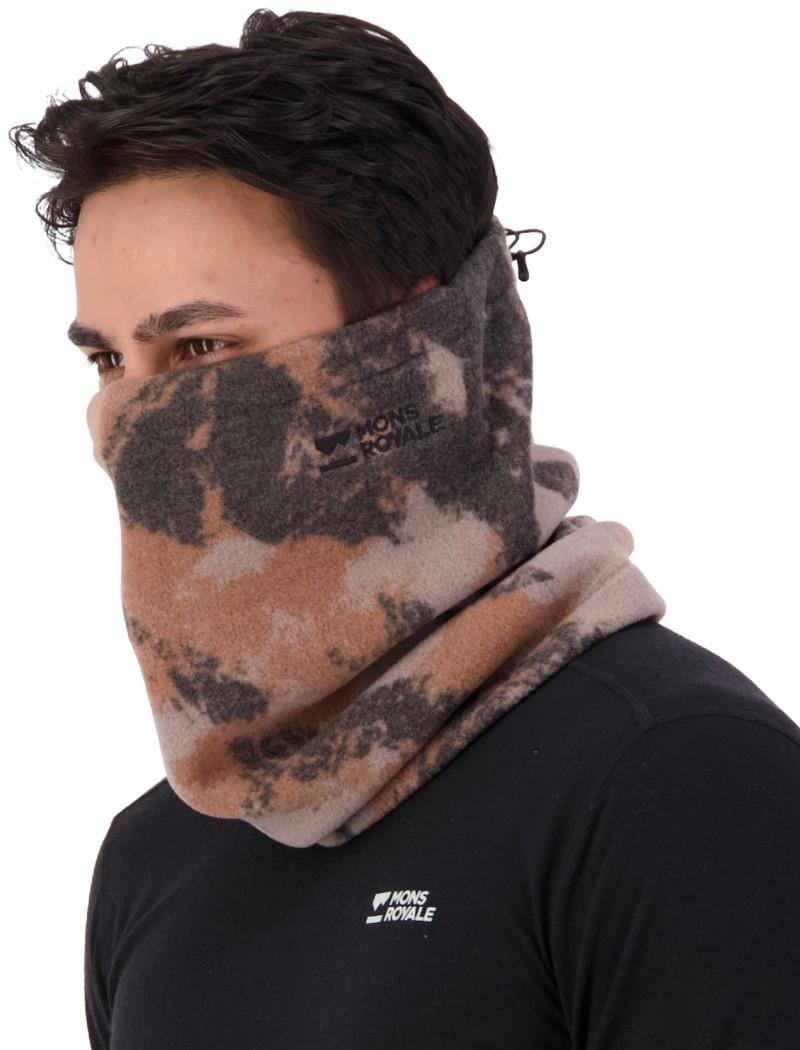 Pileup Wool Fleece Neckwarmer - AOP - mtn camo orange 1