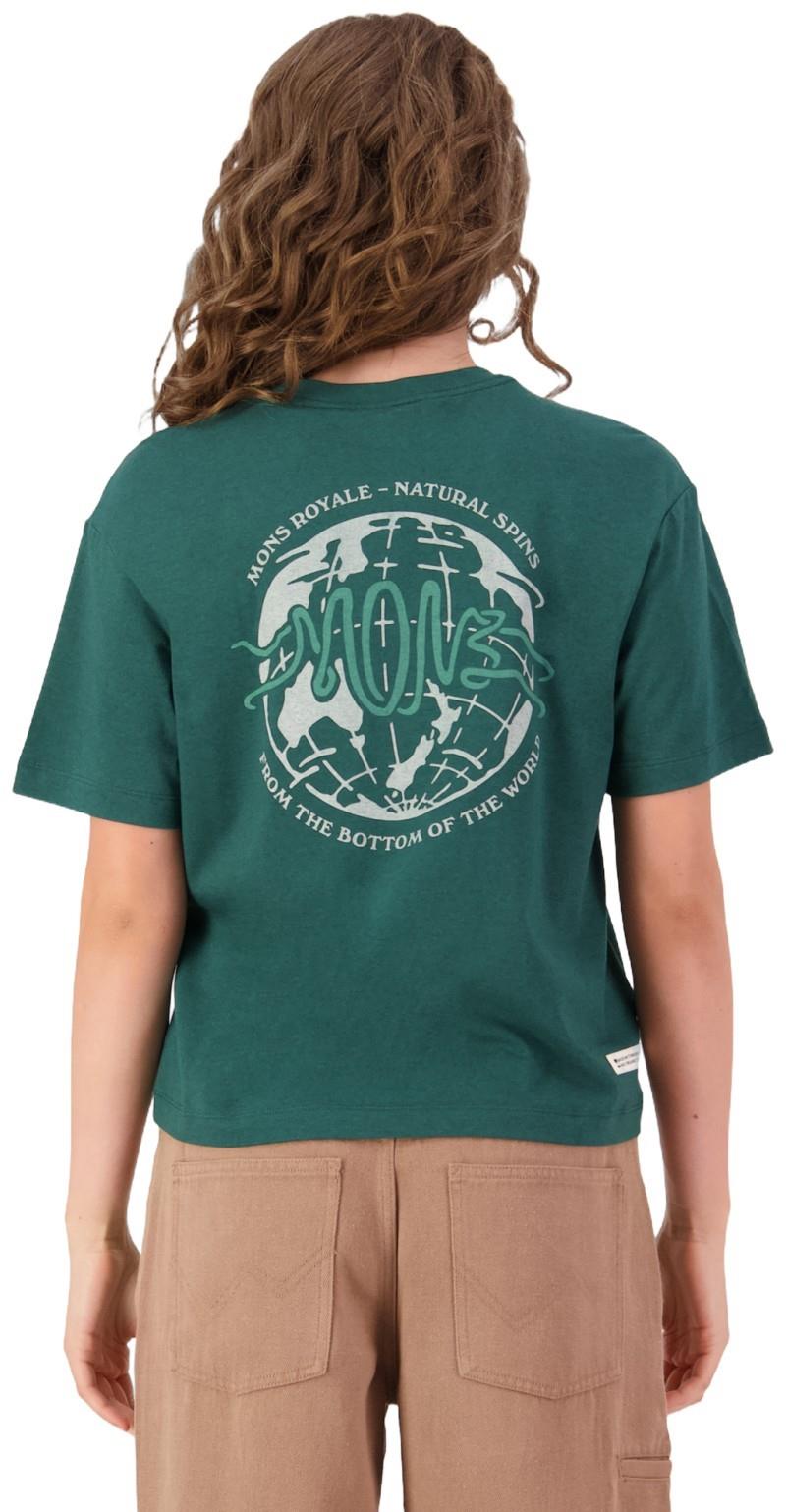 Yonder Merino Organic Cotton T-Shirt - AOP - Womens - dark pine 1