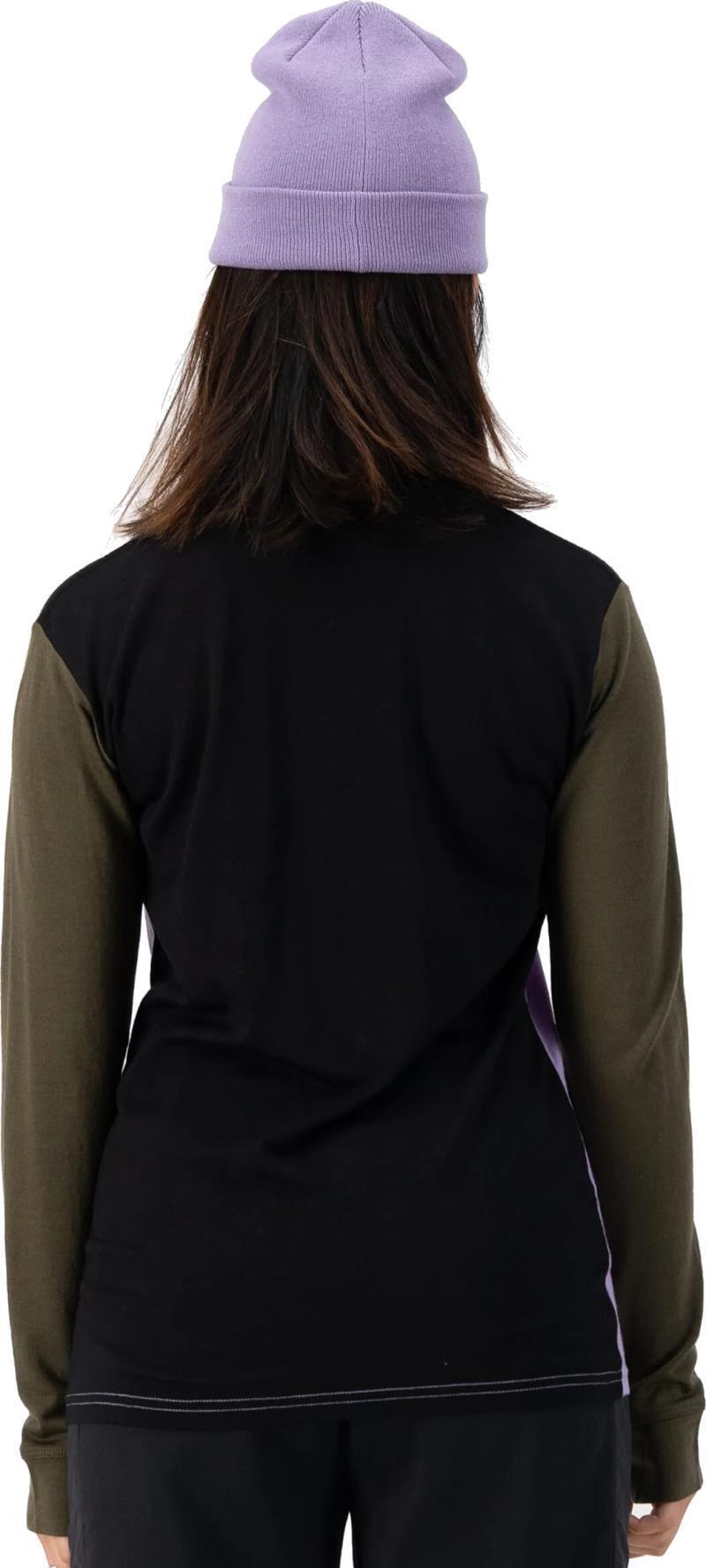 Yotei Merino High Neck - Womens - lupin / dark olive / black 1