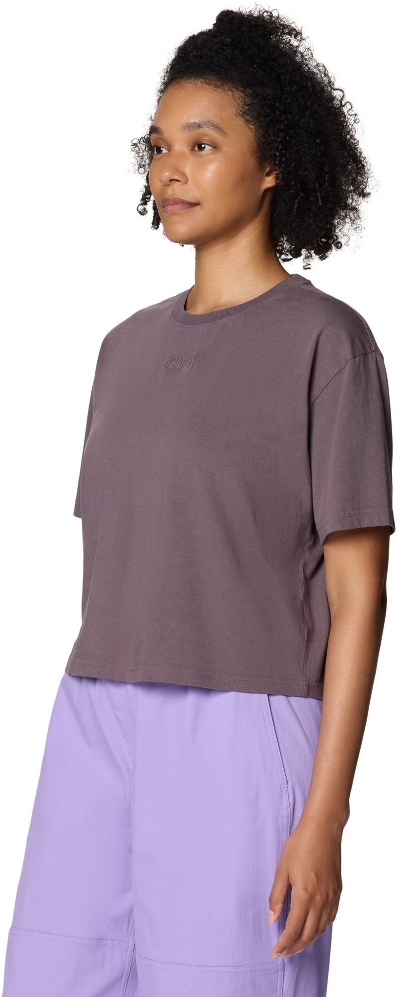 Graphic Boxy Crop SS - Womens - purple sage 1