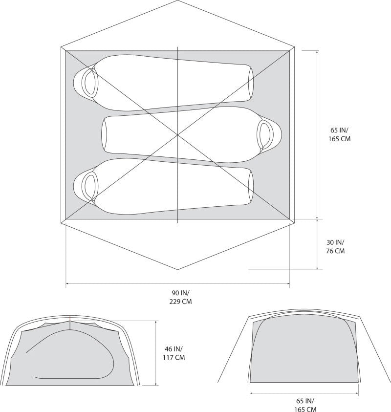 Mineral King 3, All Season, 3-4 Person Tent - glacial 1