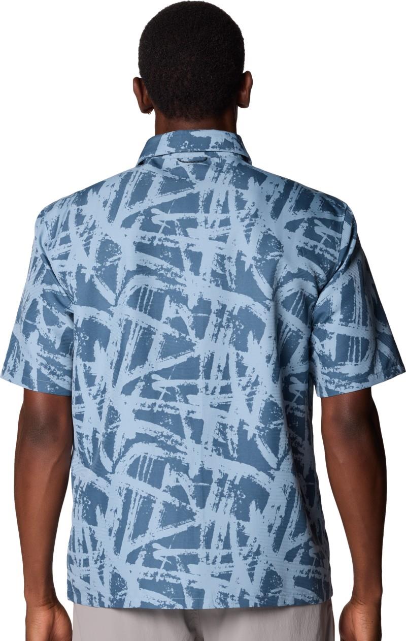 Sun Drift Cooling Printed SS Shirt - Mens - element brushstrokes print 1