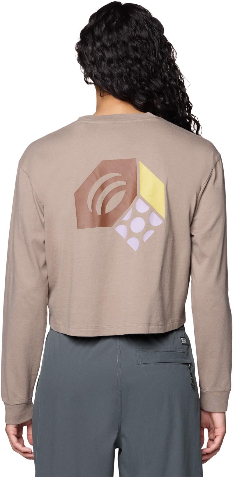 Tri-Color Logo Crop LS - Womens - wild taupe 1