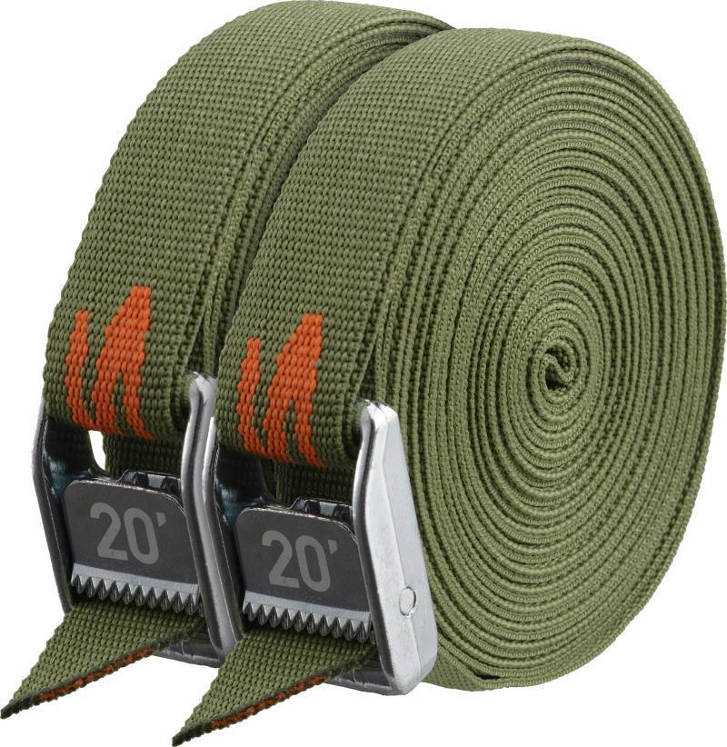 1" HD Tie-Down Straps, 20` - Pair - forest green 1