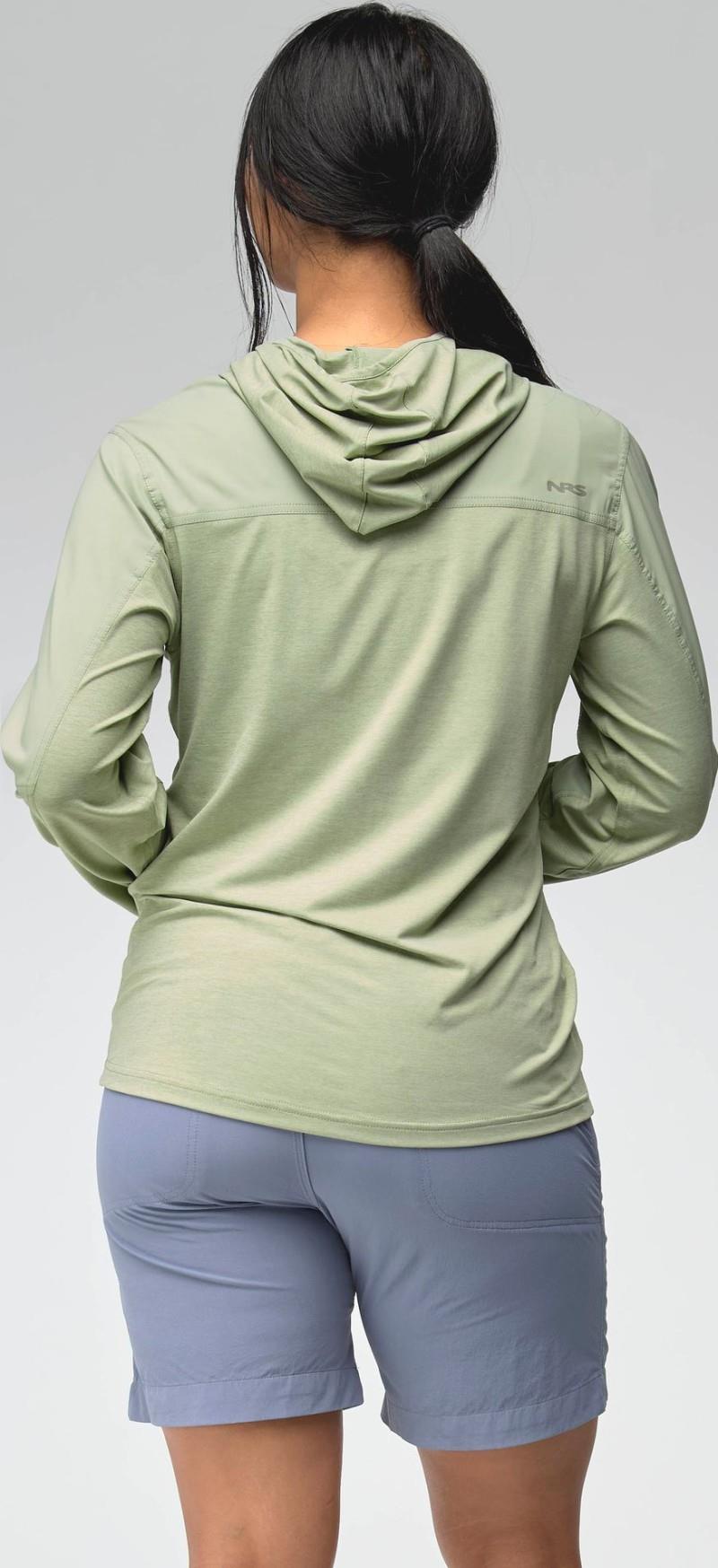 Silkweight Hybrid Hoodie - Womens - desert sage 1