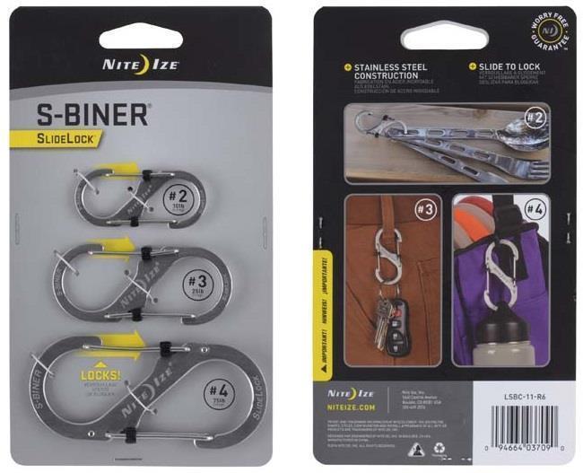 S-Biner SlideLock Combo - Stainless Steel - 3 Pack - Stainless 1