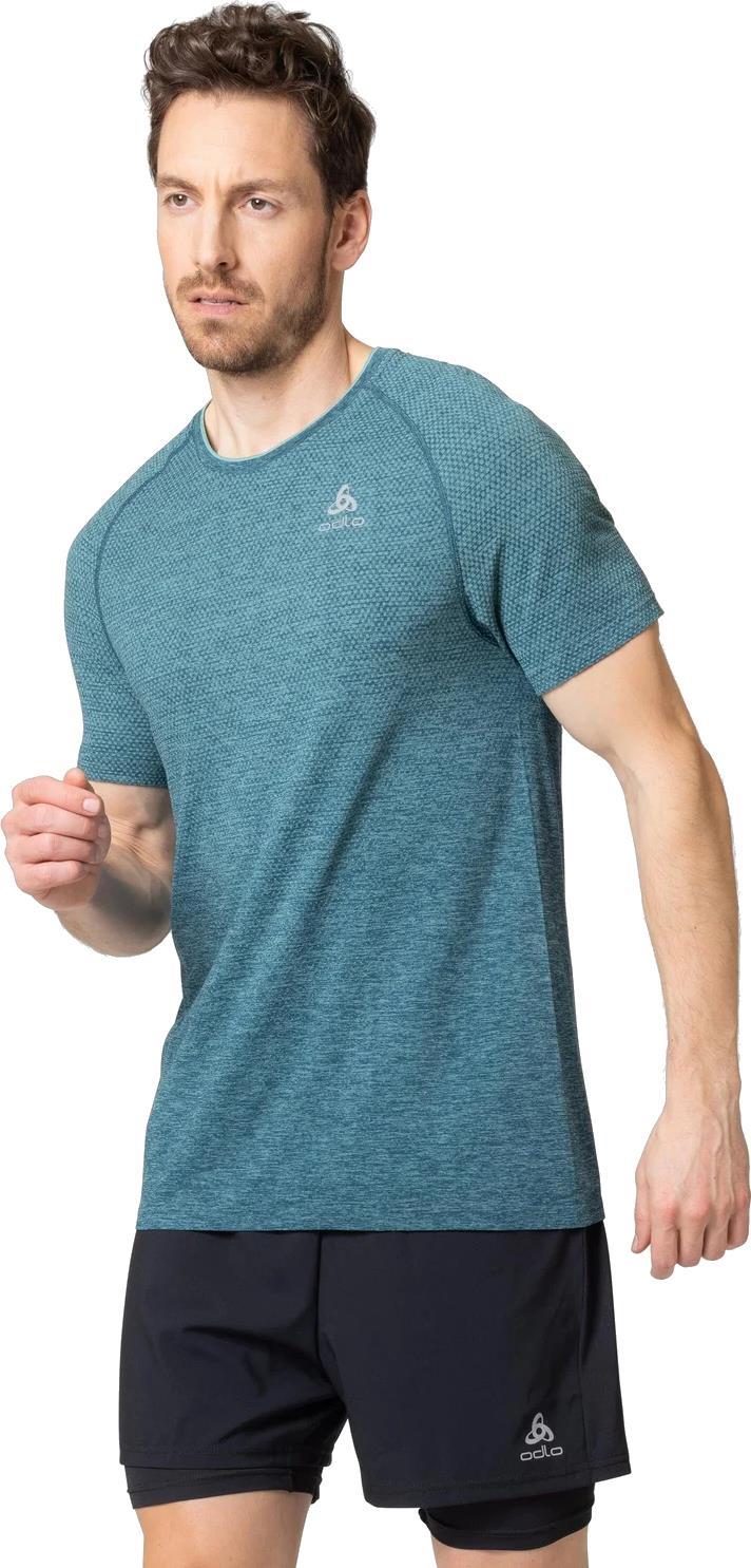 Essential Seamless Crew Neck SS - Mens - saxony blue melange 1