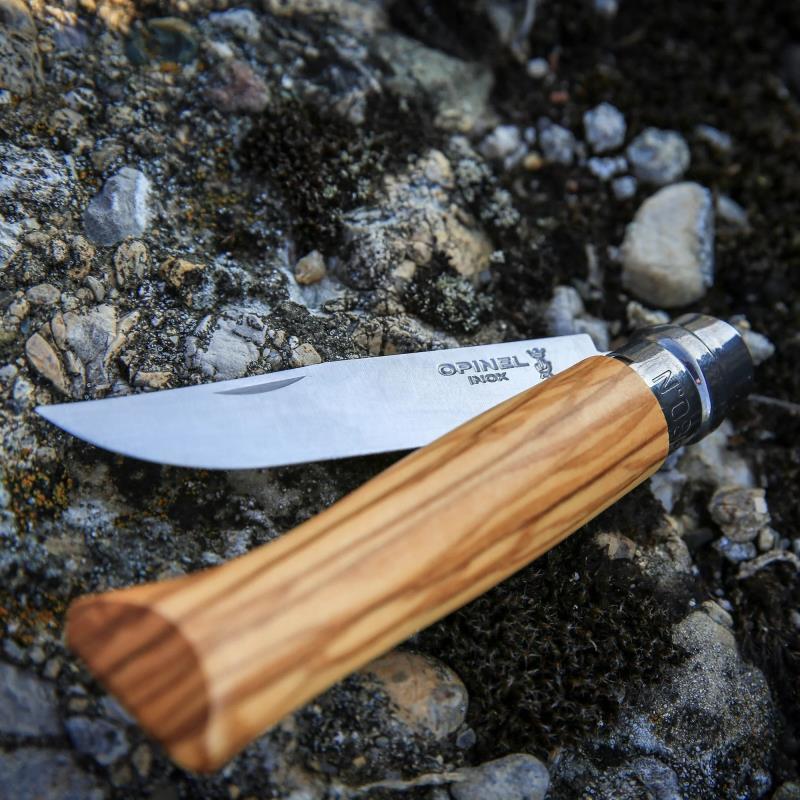No.8 Olive Wood Folding Knife with Sheath - Gift Box Set - Olive 4