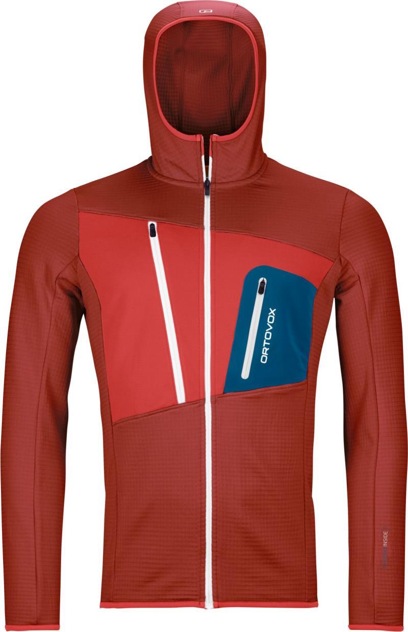 Fleece Grid Hoody - Mens - Clay Orange 1