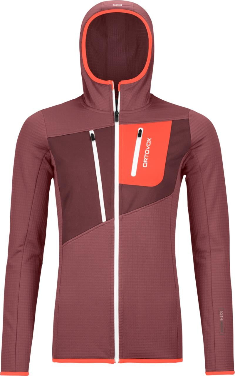 Fleece Grid Hoody - Womens - mountain rose 1
