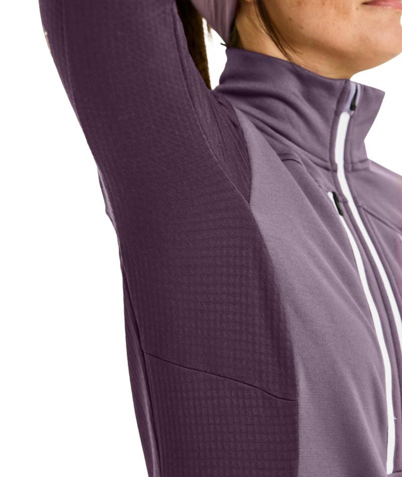 Fleece Grid Jacket - Womens - dark wild berry 1