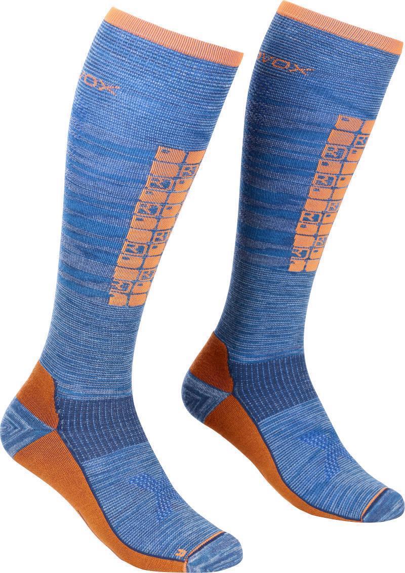 Ski Compression Long Socks - Mens - safety blue 1