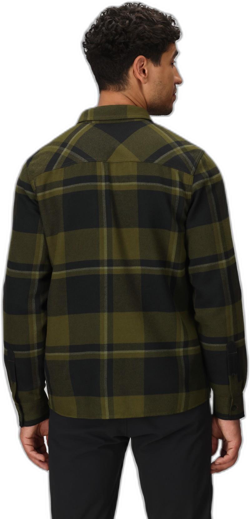 Feedback Flannel Twill Shirt - Mens - dark olive plaid 1