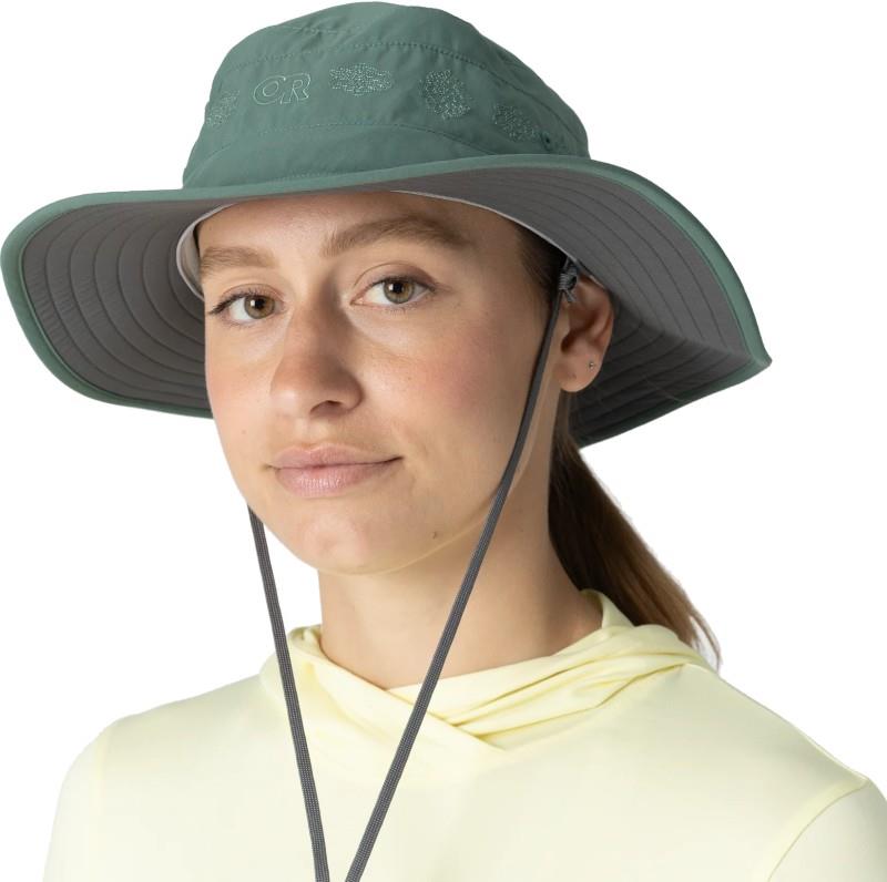 Solar Roller Sun Hat - malachite / rice embroidery 1