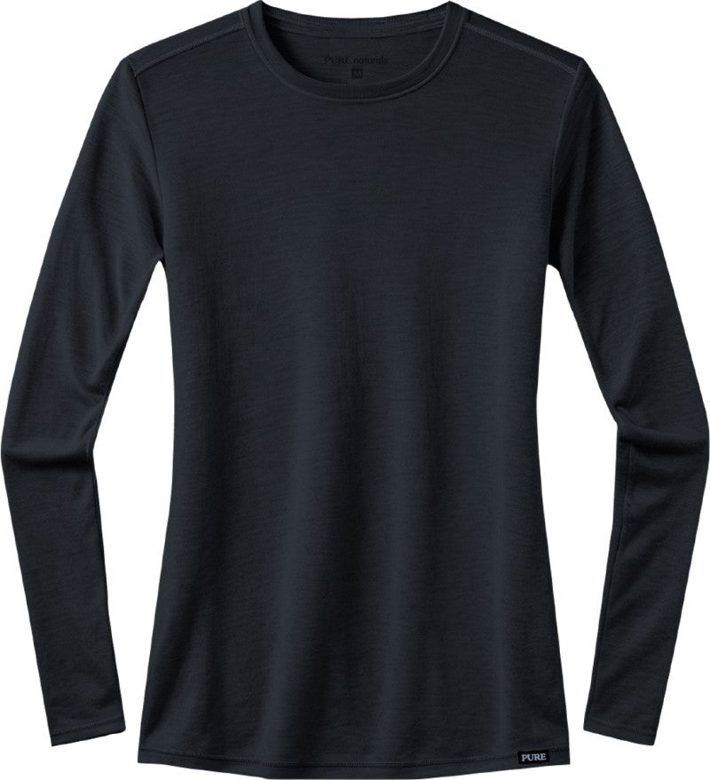 100% Merino, LS T-Shirt, 200gm - Womens - midnight coal 1